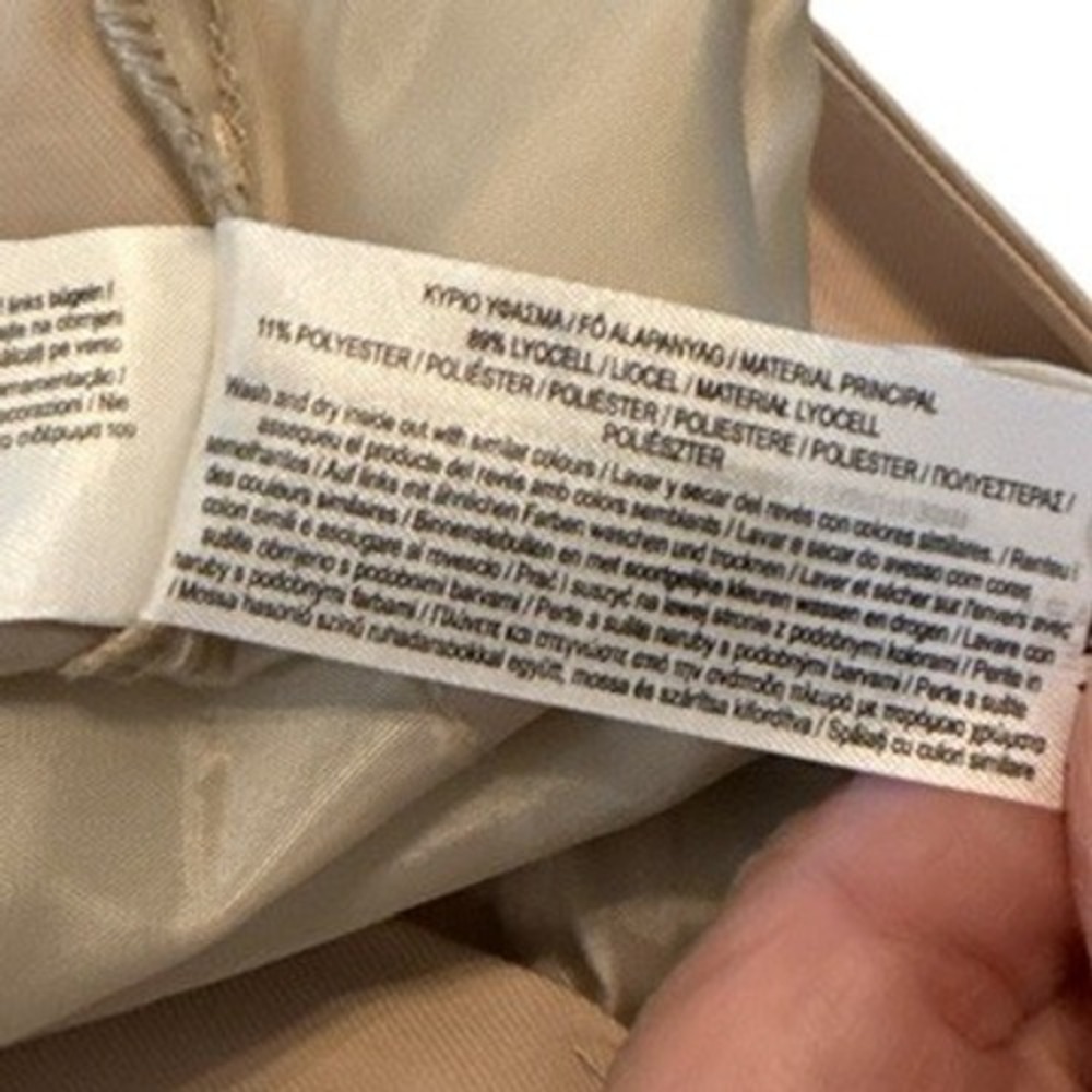 The Primark Edit Beige Lyocell Blend Wide Leg Pleated Pants 12 Lightweight - Picture 4 of 9